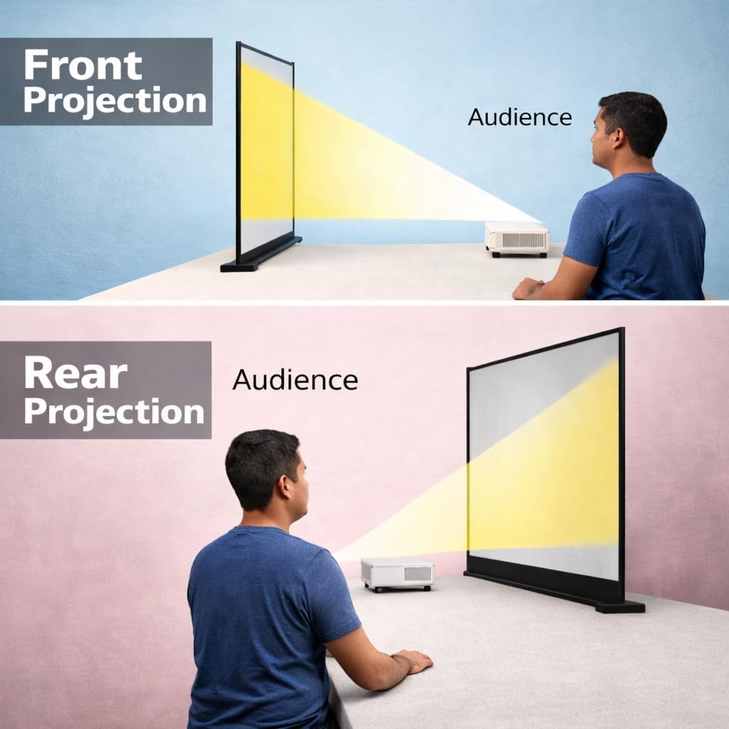 Japard 250 inch Projector Screen Outdoor, 4K Full HD 3D 16:9 Canvas Material Double-Sided Projection, Foldable Portable, Wall Mount Hanging Extra Large for Home Outside Theater, Party