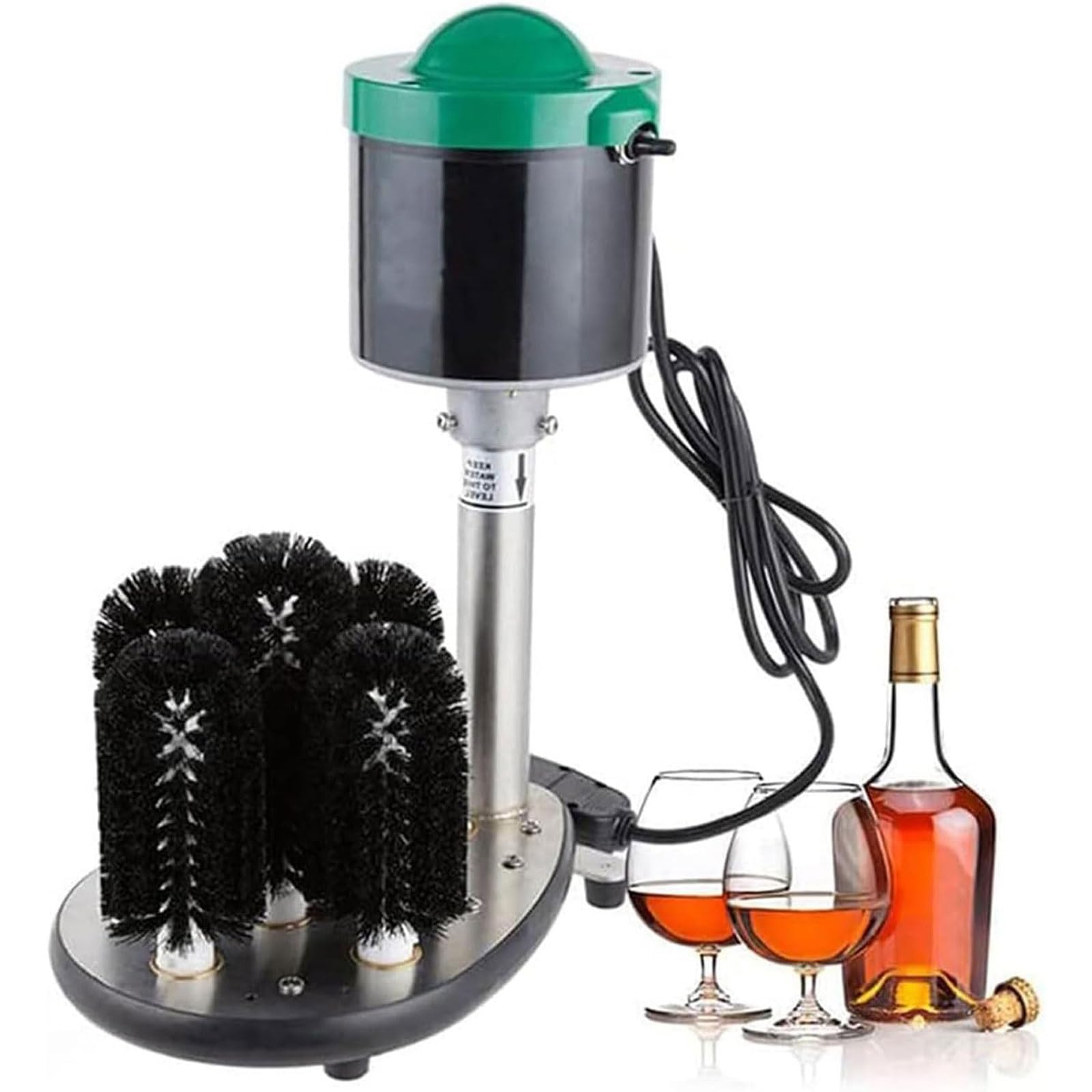 Lavavasos eléctrico Comercial - Totalmente automático con 5 cepillos, diseño Impermeable para hoteles, Bares, restaurantes y Servicios de Catering.