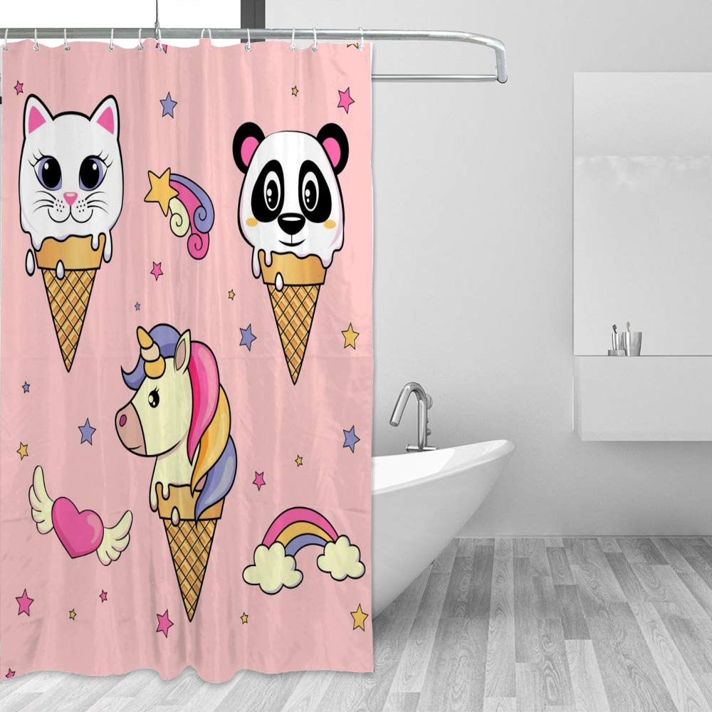 Rideau de douche imperméable rose pour égayer la salle de bain des enfants
