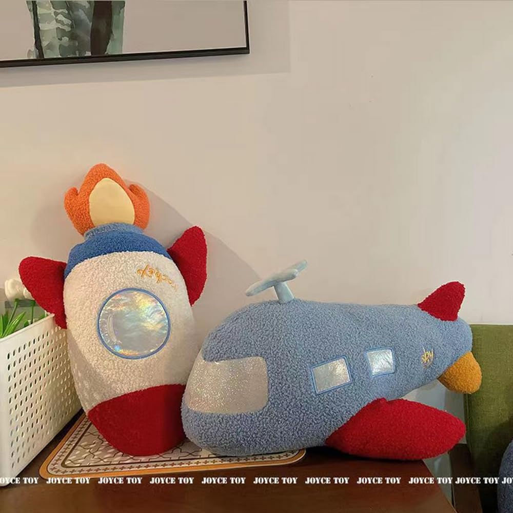 NatureMan Cuscini astronauti in peluche, decorazione per la stanza a tema spaziale, per ragazzi, ragazze, feste di compleanno, (razzo)