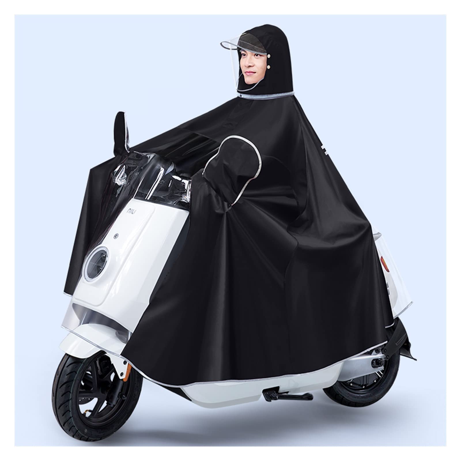 Rain Poncho for Cycling Bike Ebike Motorcycle Mobility Scooter Multicolor Multiple Sizes(Black,4XL)