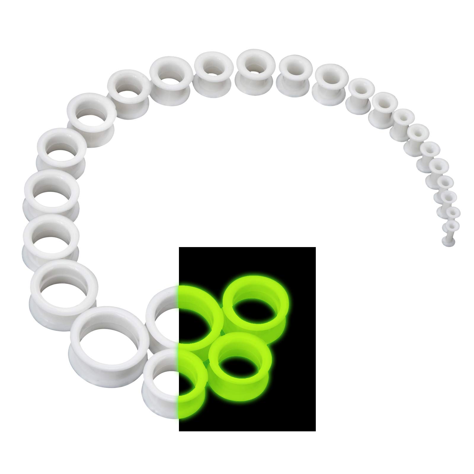 'JOYTOYOU 10/13 Pairs Ear Tunnels Ear Plugs Kit Silicone Ear Gauges Soft Silicone Hard Silicone Ear Expander Tunnels Stretching Set Mixed Color for Women Men 2g-1'' 6-25MM 8g-1'' 3-25MM'