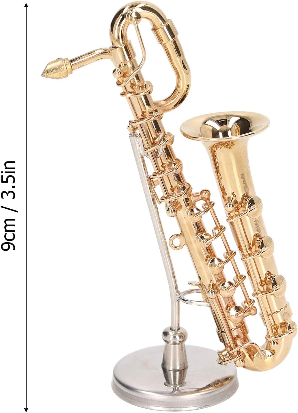 Agatige Miniature Saxophone, Brass Mini Saxophone Model Miniature Musical Instrument for Dollhouse Home Decoration