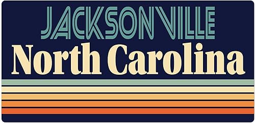 Jacksonville North Carolina - Imán para nevera (5.0 x 2.6in), diseño retro