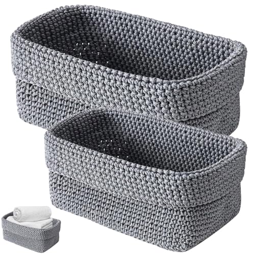 Aufbewahrungskorb Körbe Aufbewahrung Geflochten Häkelkorb - 2er Set...