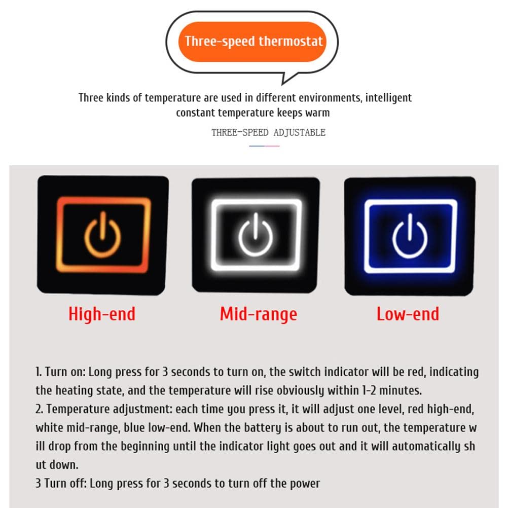 Calefactables, Térmicos con Pantalla Táctil, Manoplas Calefactoras Recargables de 2600 Mah, Forro Antideslizante, 3 Modos de Calefacción para Ciclismo, esquí,