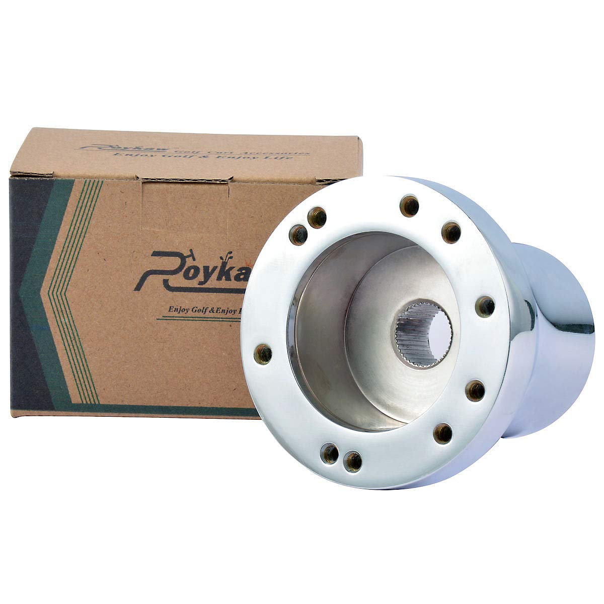 Roykaw Golf Cart Steering Wheel or Hub Adapter for EZGO Club Car Yamaha (For EZGO RXV/TXT Silver)