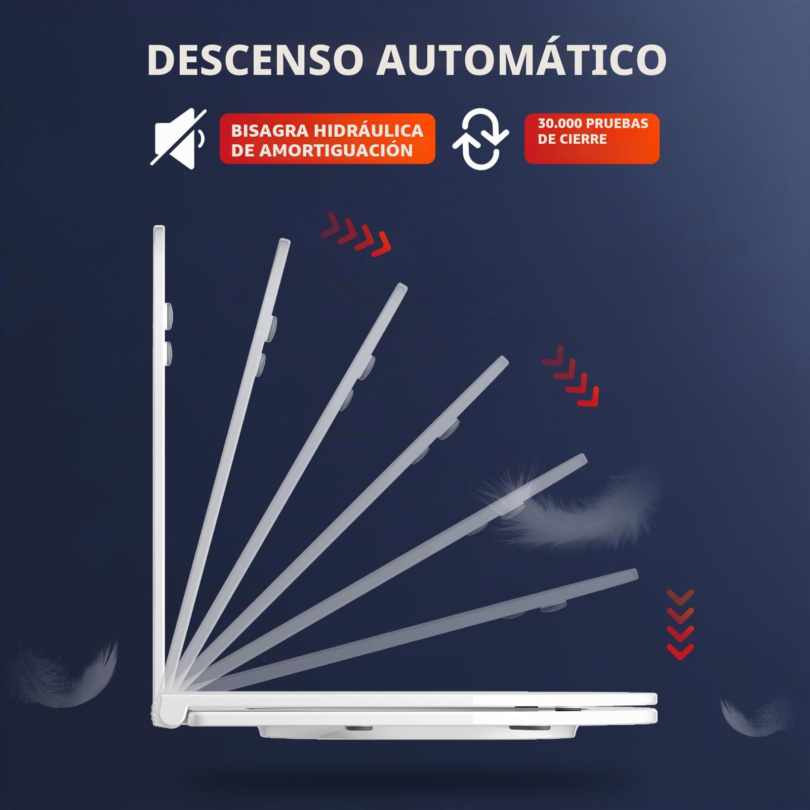 Rainsworth Inodoro de pared sin borde - Inodoro colgante de potente descarga, con tecnología de descarga eficiente, taza de inodoro incluida con asiento de descenso automático y sujetador rápido