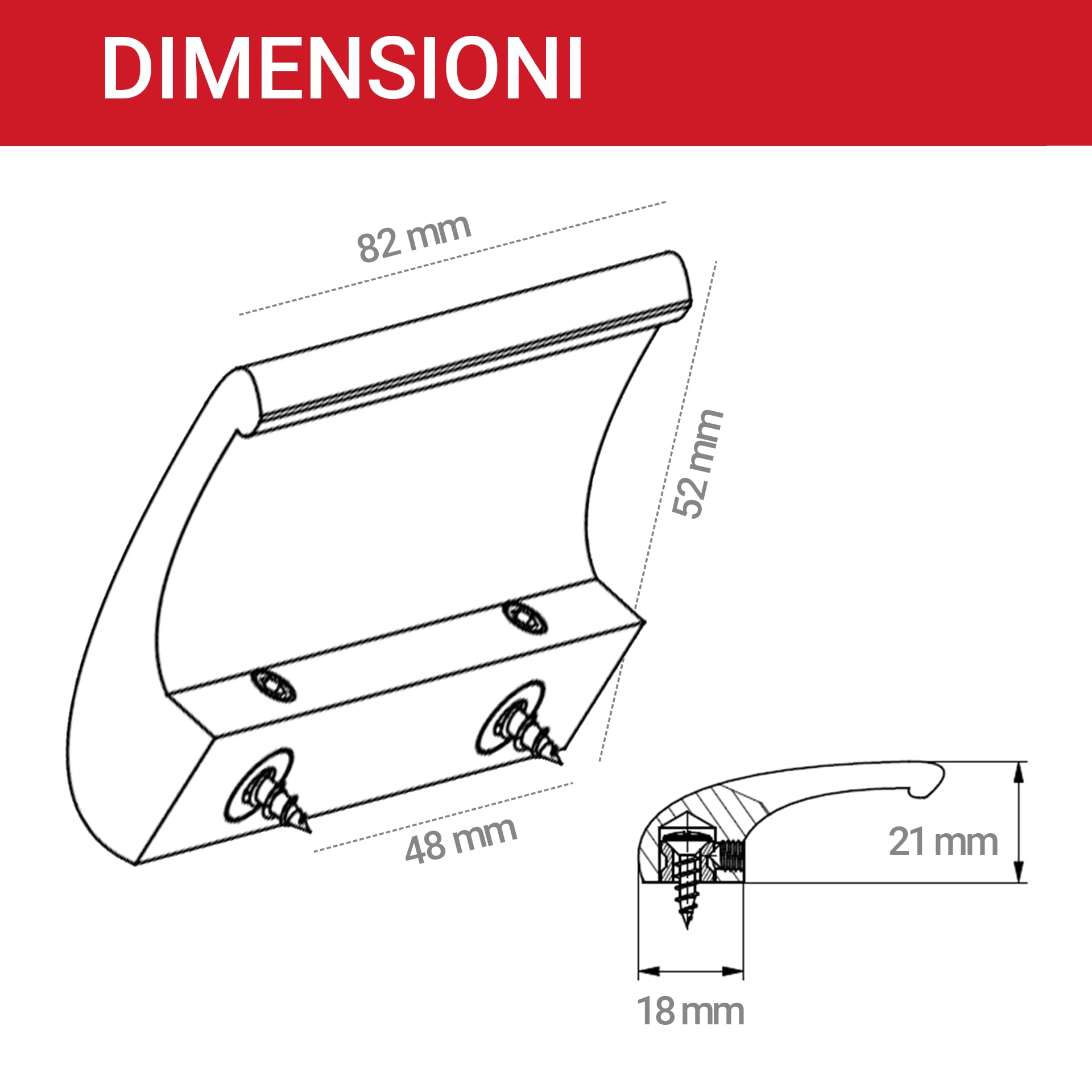 LouMaxx Maniglia per porta balcone esterna – Robusto maniglione per terrazza in alluminio - Maniglione per porta resistente agli agenti atmosferici e durevole, verniciato a polvere in bianco, con