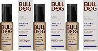 BULLDOG Soins de la peau - Sérum de récupération de fin de journée pour homme | Réduit les ridules et hydrate 60 ml x 3 paquets