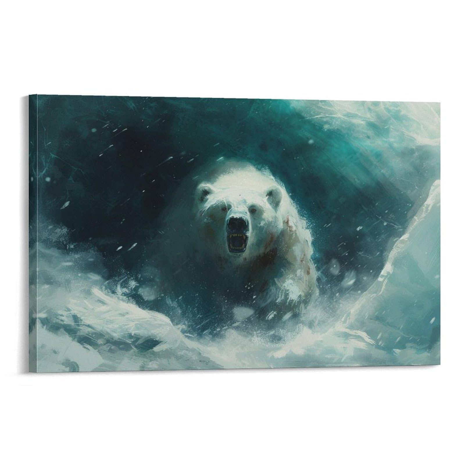 油彩画 シロクマ