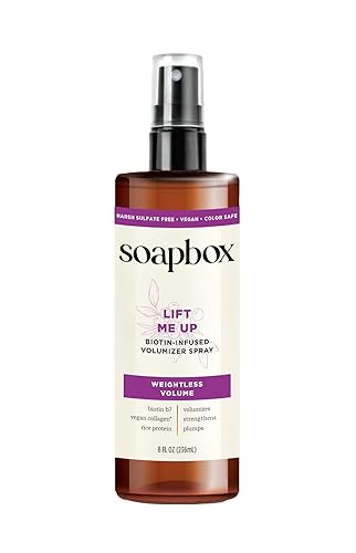 Soapbox Lift Me Up - Tratamiento voluminizador para el cabello, laca voluminizadora ligera con biotina, spray de volumen natural para cabello, sin