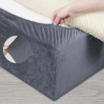 Omabeta Elastico Letto Volant Letto Gonna Letto Gonna Letto mantovana Gonna Lavabile in Lavatrice(Queen : 60 * 80+15inch