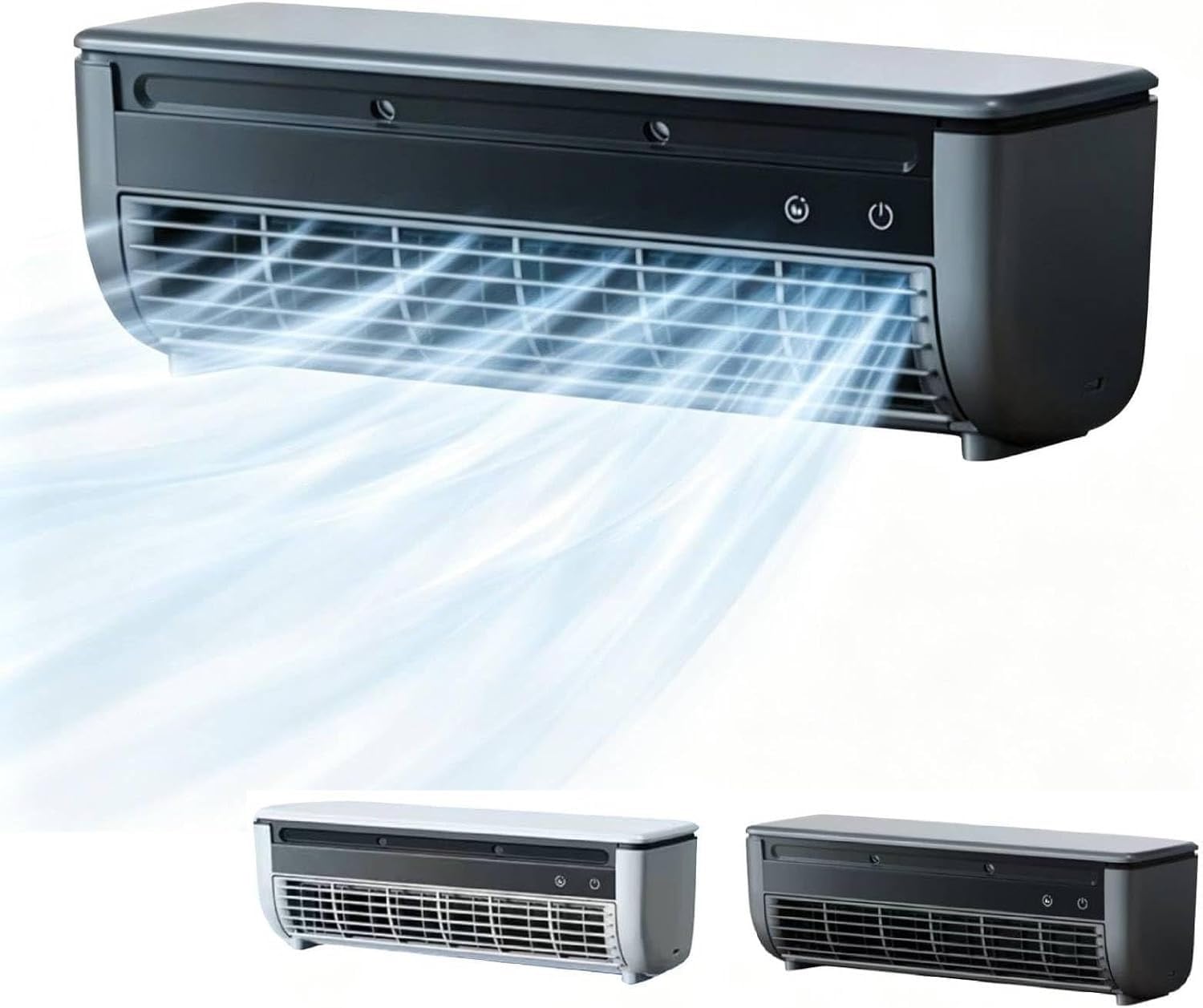 Wand Klimaanlage Ohne Außengerät, 4-in-1 Tragbare Mit Kühlung & Nebel & Kabellosem Laden, Leise & Energieeffizient, Keine Bohrung, Einfache Montage Für Küche