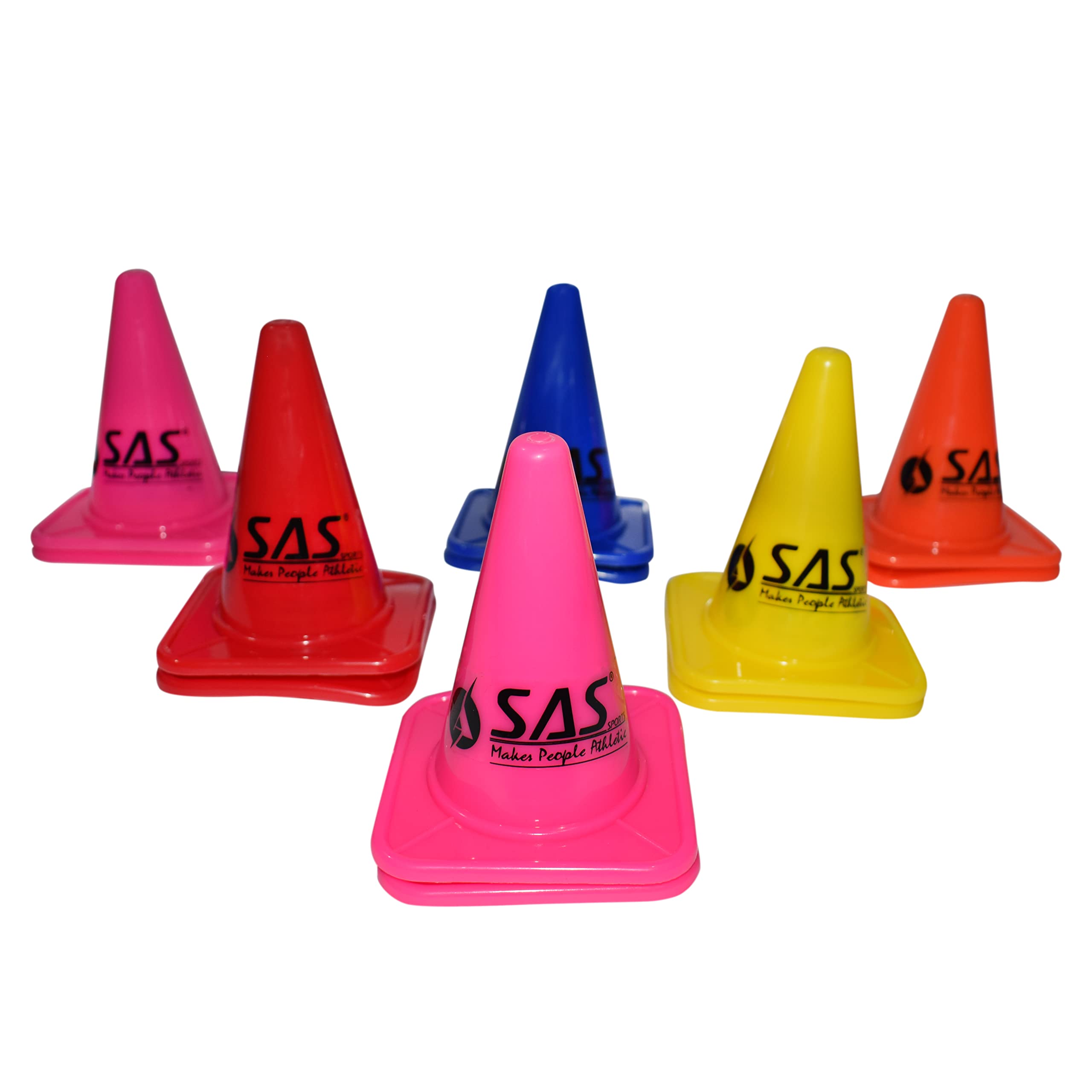 SAS SPORTS 4 Inch Agility Marker Cones | Cones for Football, Cricket Training | Hurdles for Training | Boundary Cones for Cricket | Soccer Football Cones | Space Markers Multicolor (Set of 12) (B08SHKP9PN) Amazon Price History, Amazon Price Tracker