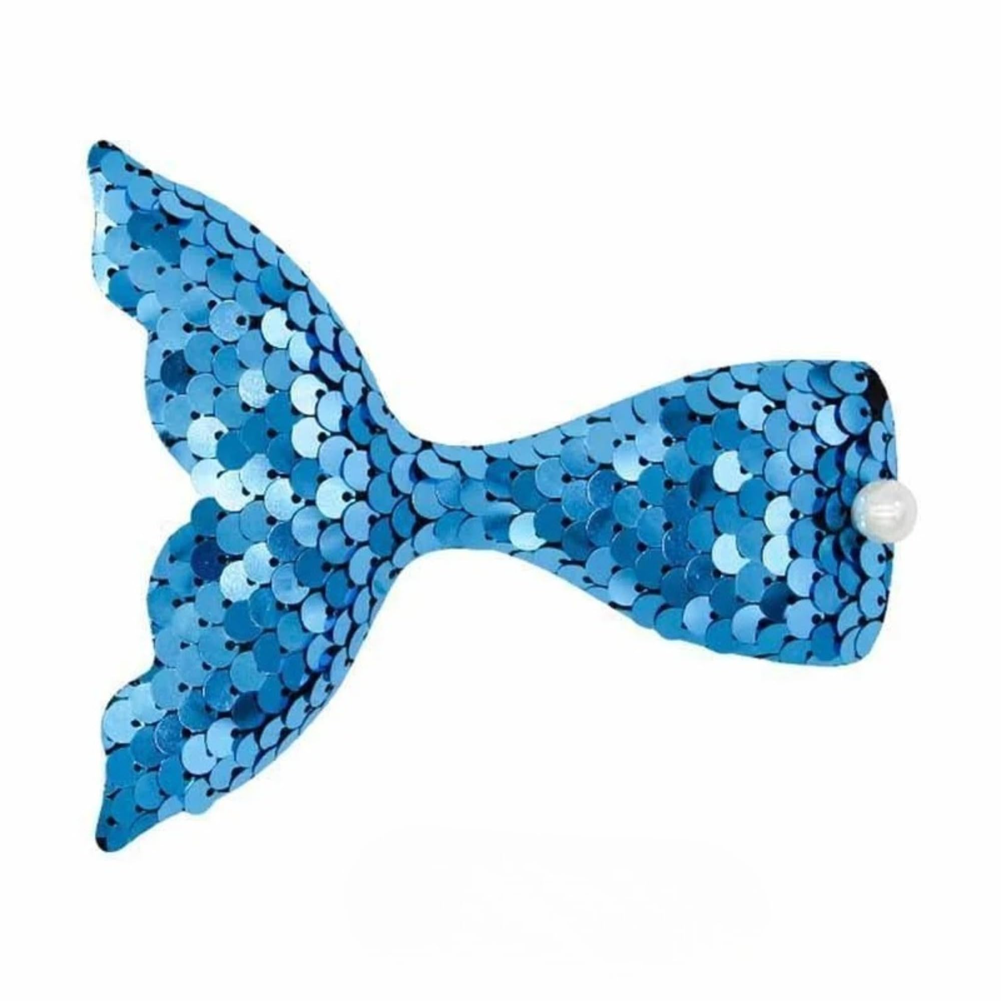 Mermaid Tail Sequin Hair Clip, Alloy Duckbill Barrette with Faux Pearl Accents for Parties, Festivals and Photos