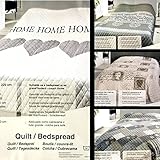 Riyashop Tagesdecke 220 x 240 cm Decke Übergröße Bettüberwurf Sofaüberwurf Ornament Neu (Weiß)