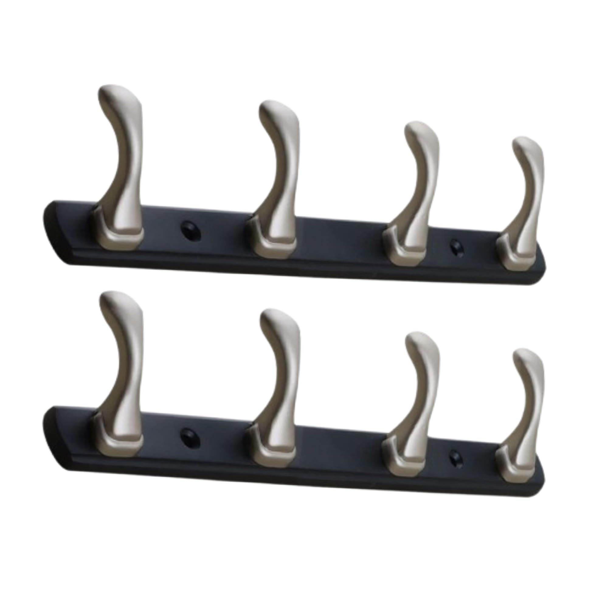 FERIO Cloth Hanger for Wall Dual Finish Satin Khunti for Hanging Clothes Hanger for Wall | Secure 4 Hooks for Hanging Clothes Heavy Duty Zinc Material | Bathroom Hook & Bedroom Door Hook (Pack of 2)