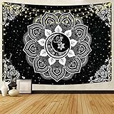 HOCHWERTIGES MATERIAL: Dieser Bohemian Mandala Wandteppich aus hautfreundlichem Polyesterfaser, handgenähte Kanten, HD-Drucktechnologie, weiches Gewebe, zum Aufhängen geeignet, leicht zu tragen, verblassen nicht.