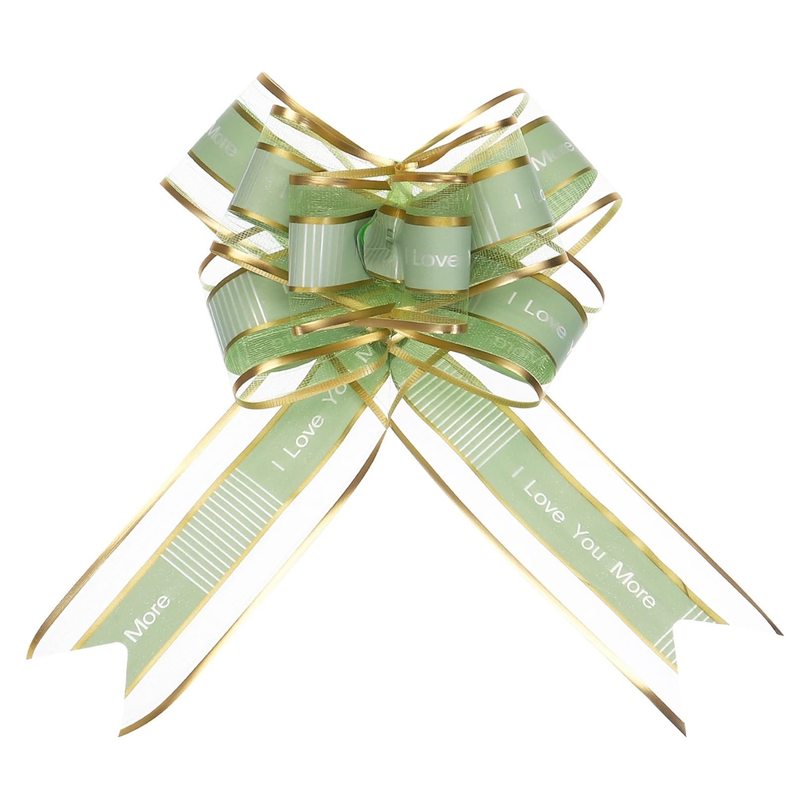 Fiocchi Auto Matrimonio 20 Fiocchi Grandi da Tirare con la Scritta Love You in Organza for Confezioni Regalo, for cestini da Matrimonio, Regali, Feste di Natale(Light Green)