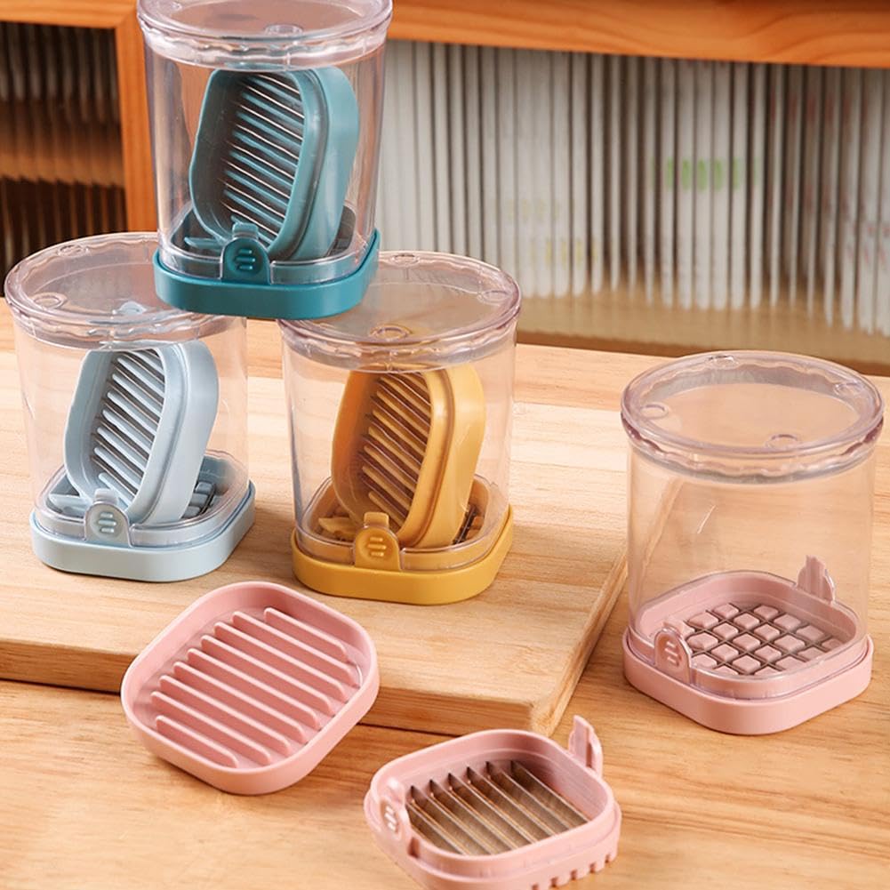 Cortador de frutas, utensilio de cocina multifuncional para cortar fácilmente fresas, plátanos, pepinos y champiñones, diseño portátil y desmontable