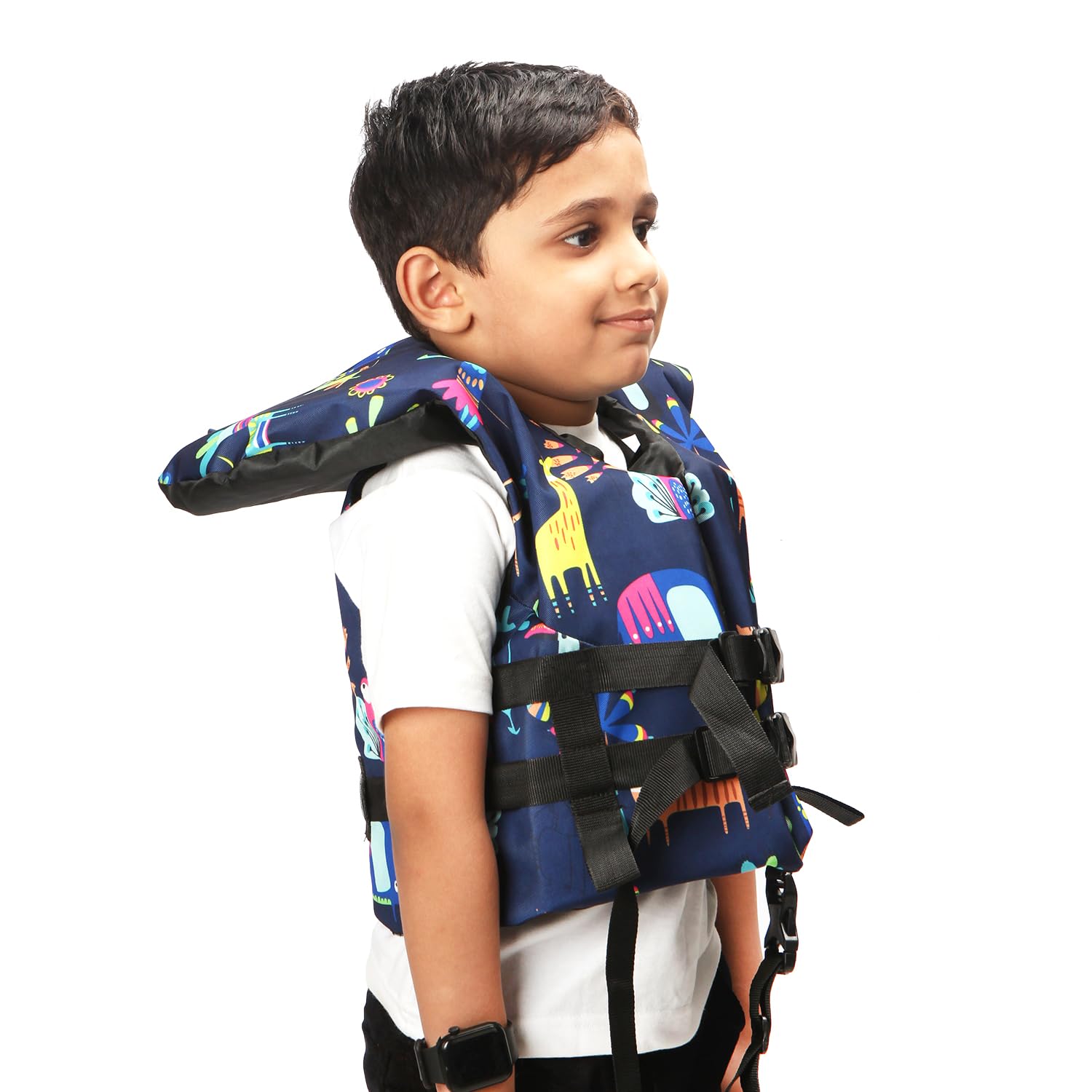 Multi-Color Kids Swimming Jacket, Kids Life Jacket Adjustable Fit (M-Age-2-8years) 1