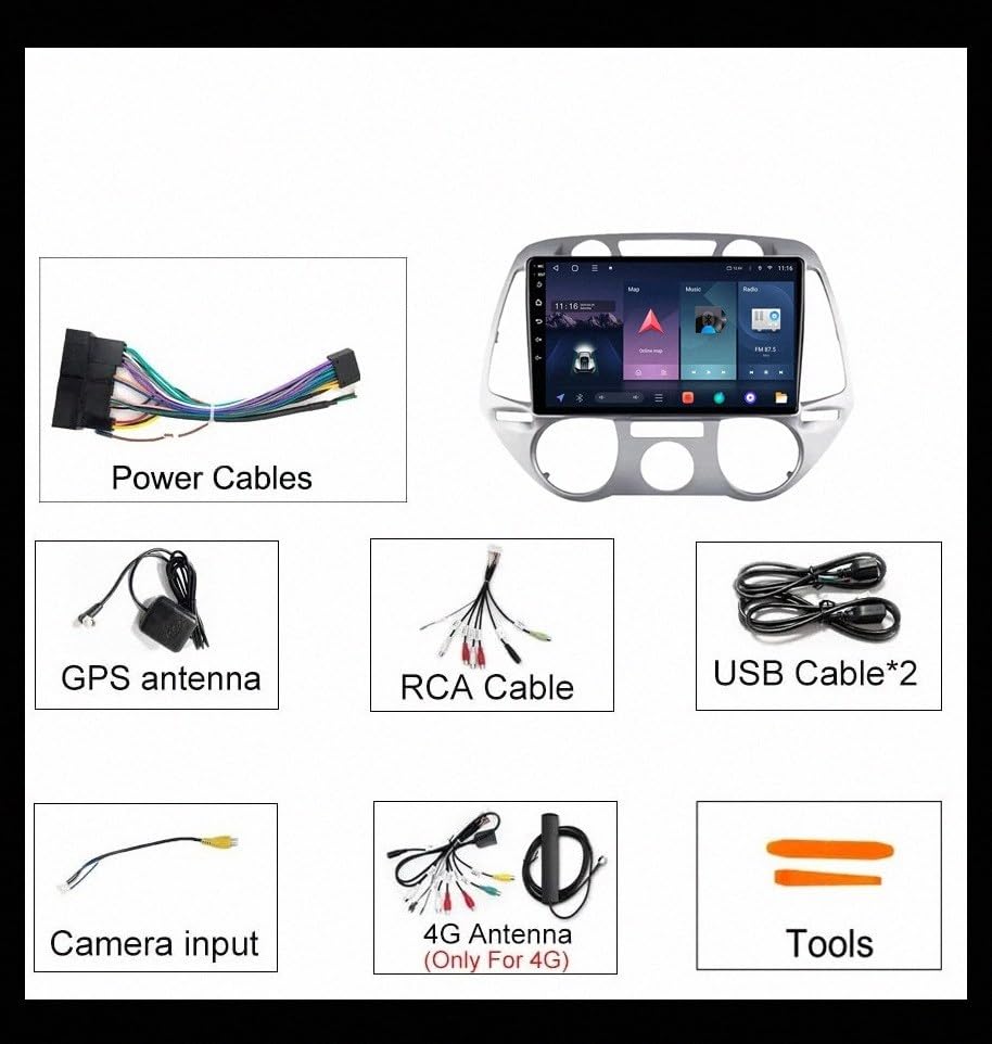 Autoradio GPS para viajar en Hyundai i20 con música por Bluetooth 3
