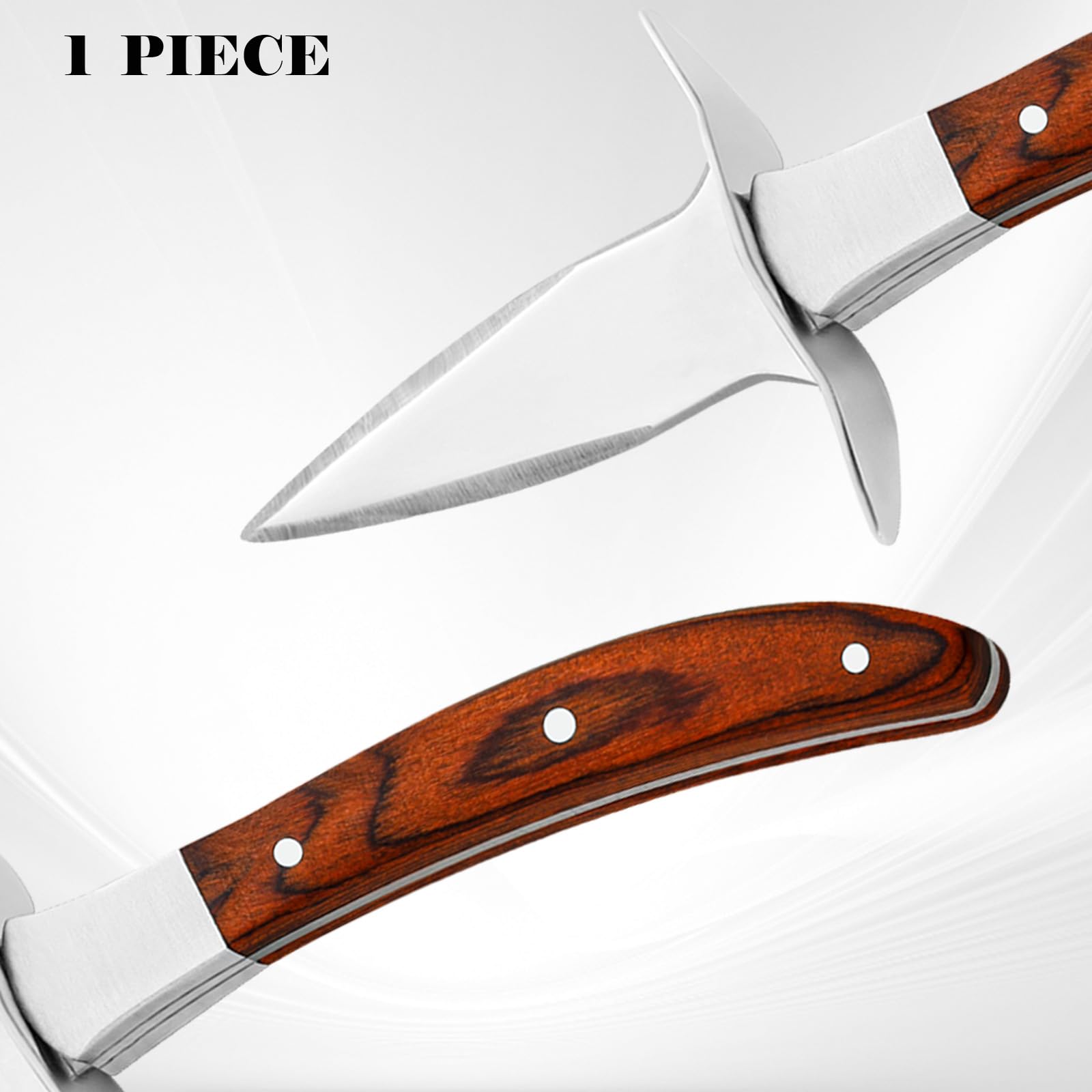 Set di Coltelli per Ostriche coltello per ostriche con maniglia in legno, 2 guanti anti - taglio (taglia L) e apriostriche in acciaio inossidabile - ideale per vongole
