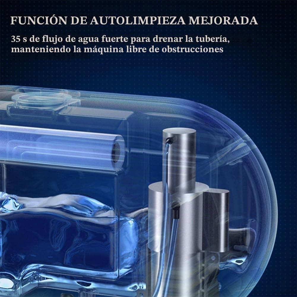 Dispensador de jabón automático Daaxing 450ML, dispensador de jabón líquido montado en pared sin contacto, con sensor de infrarrojos, tiempo y temperatura, recargable por USB, dispensadores de jabón