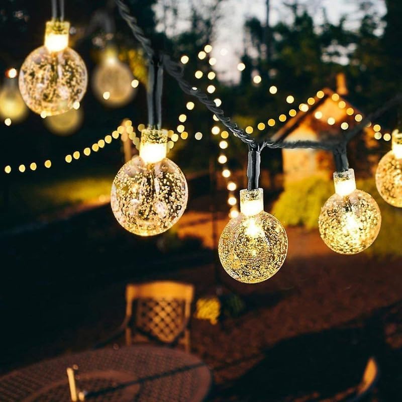 Honbuty Solar String Lights Outdoor Waterproof IP65 9.3 Feet Patio Lights with 20 LED Crystal Globe Hanging Light for Backyard Porch Balcony Party Decor, Wedding, Party, Camping, Garden Decor-image-14