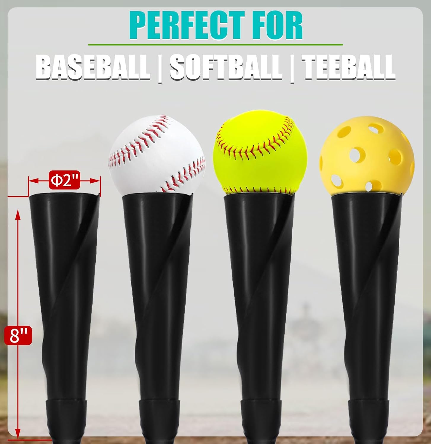 Zdgao Portable Batting Tee for Baseball/Softball, Height Adjustment 25"-37" Hitting Tee with Removable Rubber Top, Heavy Duty Base for Practice and Training