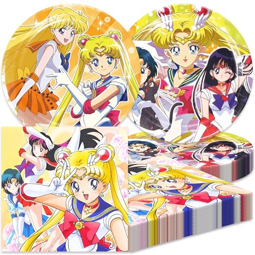 40Pcs Sailor Party Supplies include 20 plates 20 napkins for the Sailor birthday party decoration