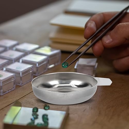 Miniatura 6 de Operitacx 2 bandejas electrónicas de acero inoxidable para recargar, bandejas de medición de líquidos en polvo, barcos para fabricación de joyas,