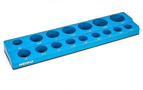 Miniatura 3 de NEIKO 03976A - Soporte magnético para enchufes unidad de 12 pulgadas SAE de 38 a 1516 pulgadas bandeja de enchufes poco profundos y poco profundos