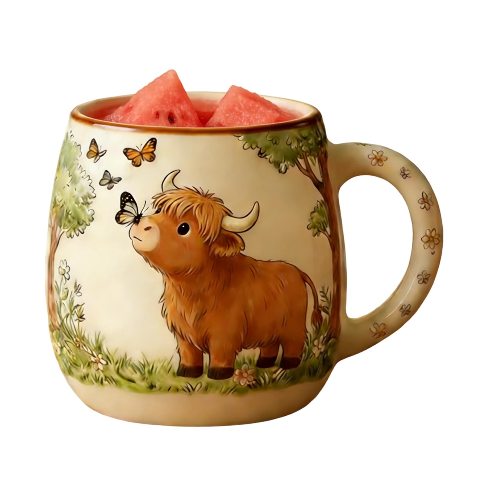 Cow Coffee Cup - 10oz Ceramic Cup with Cow Pattern | Cute Milk Mug | for Coffee Tea Milk Juice Hot Cold Drinks Drinkware Colleagues Coworkers Women Men Home Office