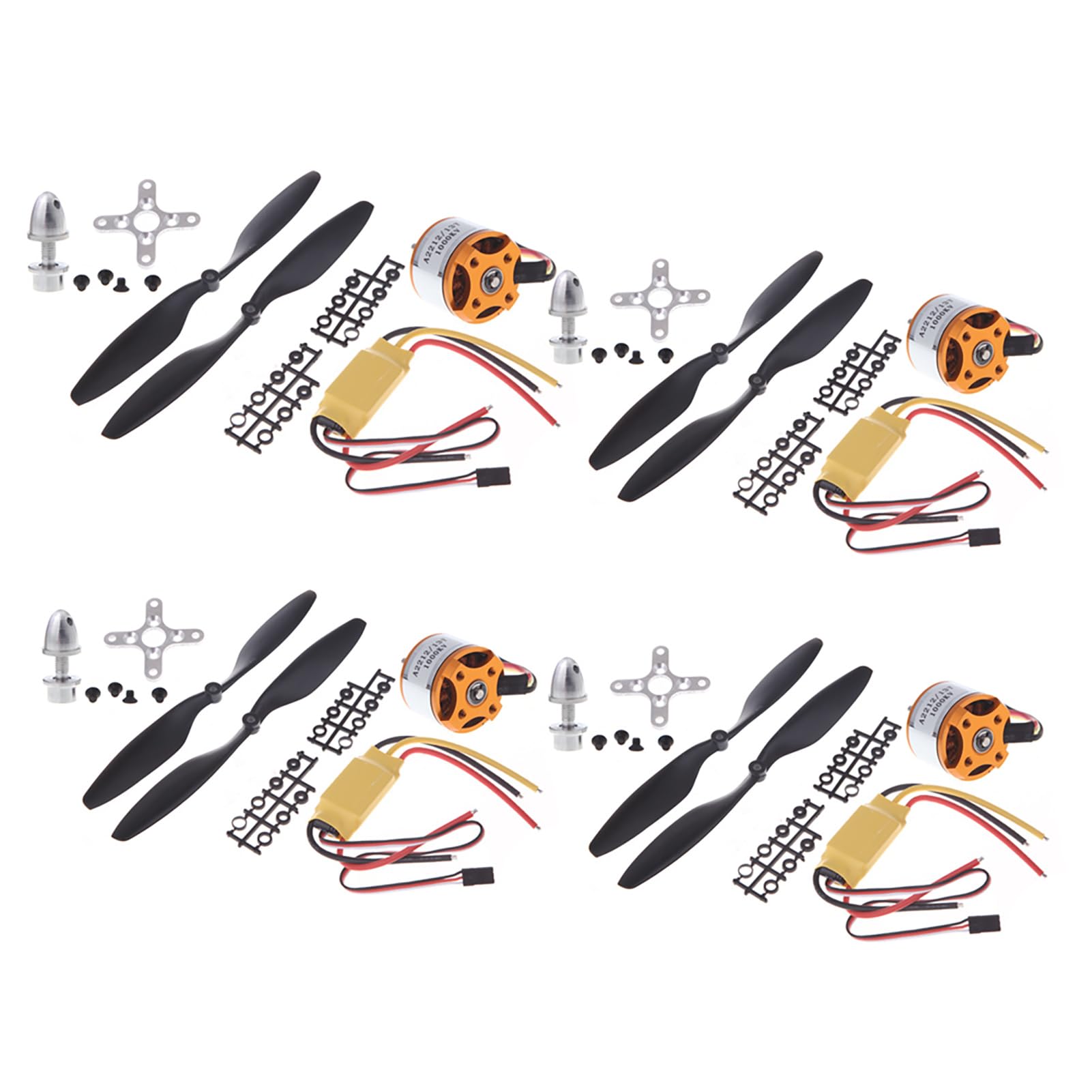 Potente Motor sin Escobillas A2212 1000KV de 4 Piezas + 4 Piezas 30A ESC + Pares 1045 Prop (B) para RC Racing Drone Quadcopter, Juguetes de Control Remoto
