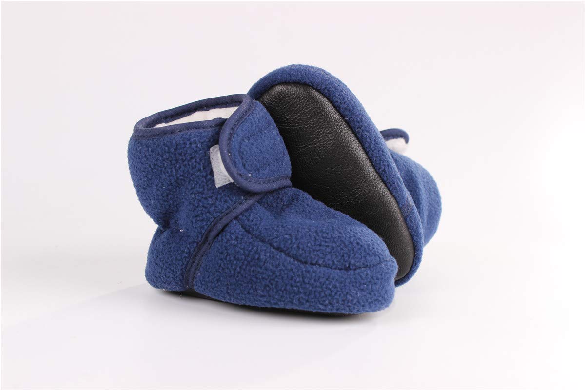 Kiddiezoom Baby Unisex Baby Cozy Fleece Booties with Non Skid Bottom 7-12 Months