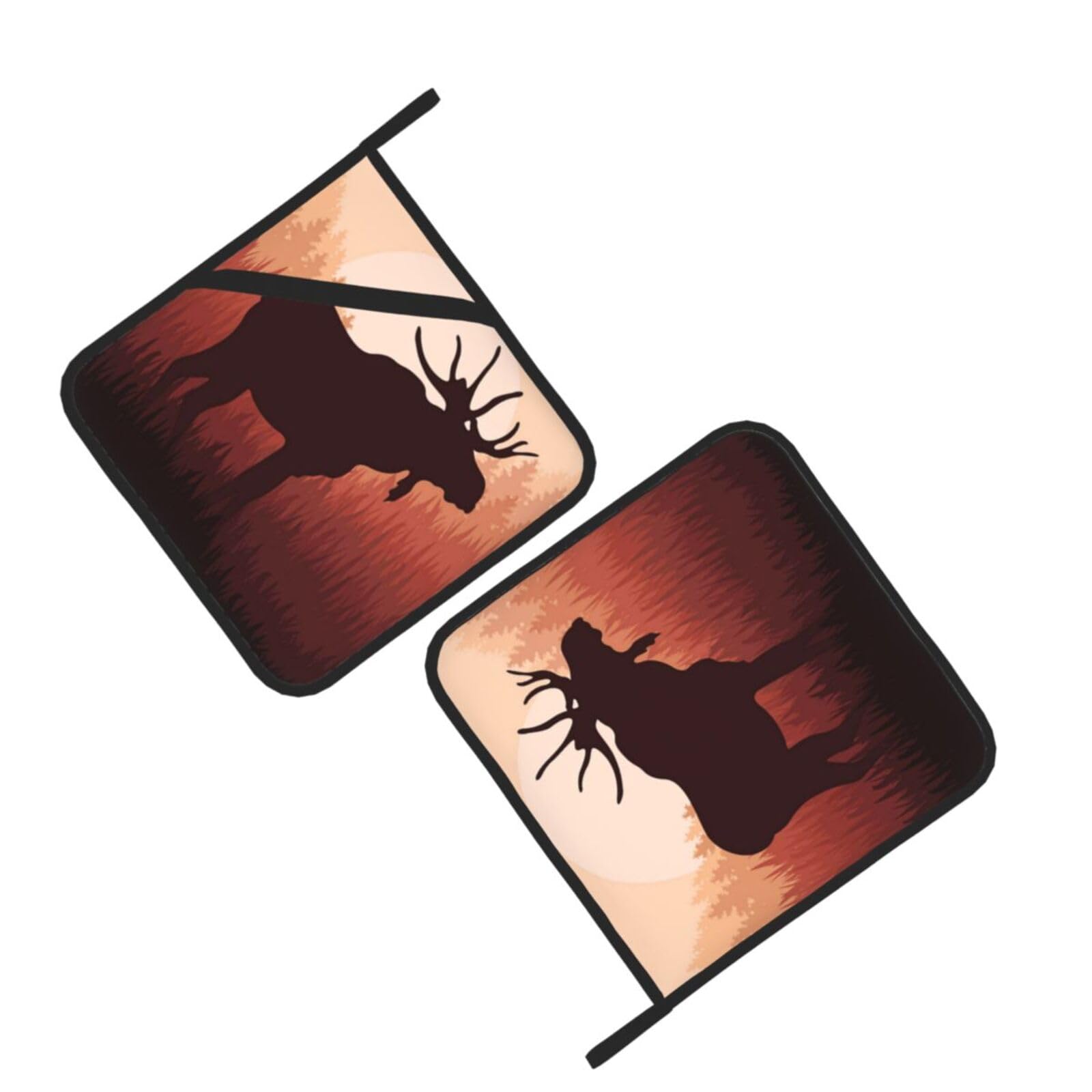Wild Animal Moose Printed Oven Pot Holders Set of 2 Pcs Heat Resistant Kitchen Microwave Potholders for Cooking Baking Grilling