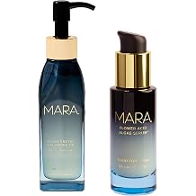 MARA - Algae Enzyme Cleansing Oil + Flower Acid Algae Face Serum VALUE Bundle | Clean, Non-Toxic, Plant-Based Skin Care