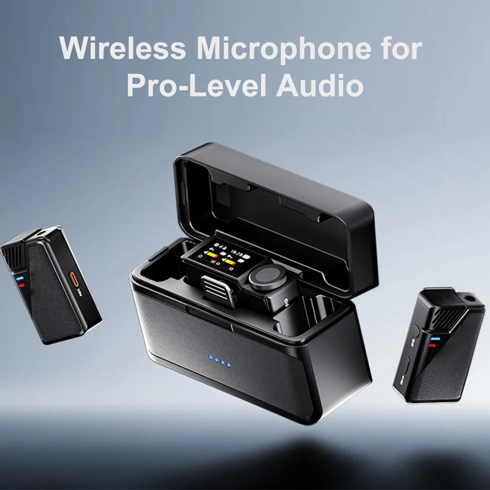 Fabater BooMax Microfono Lavalier Wireless con Cancellazione del Rumore per un Audio Chiaro in Tutte le Situazioni per Podcaster, Educatori, Grigio