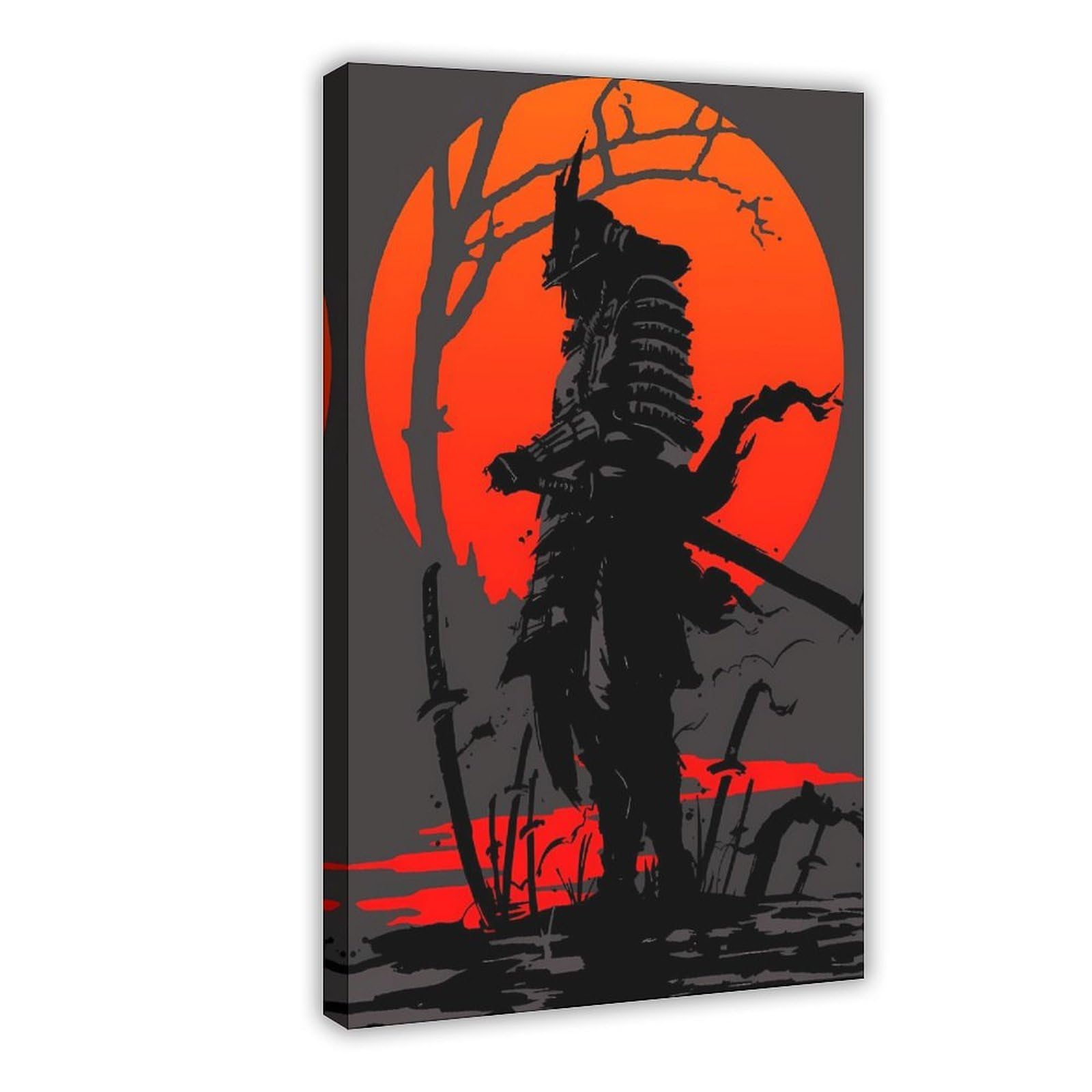 Qnvjqkdsi Frame Japanese Samurai Art (3) Canvas Poster Bedroom Decor Landscape Office Room Decor Gift 24" L X 36" W