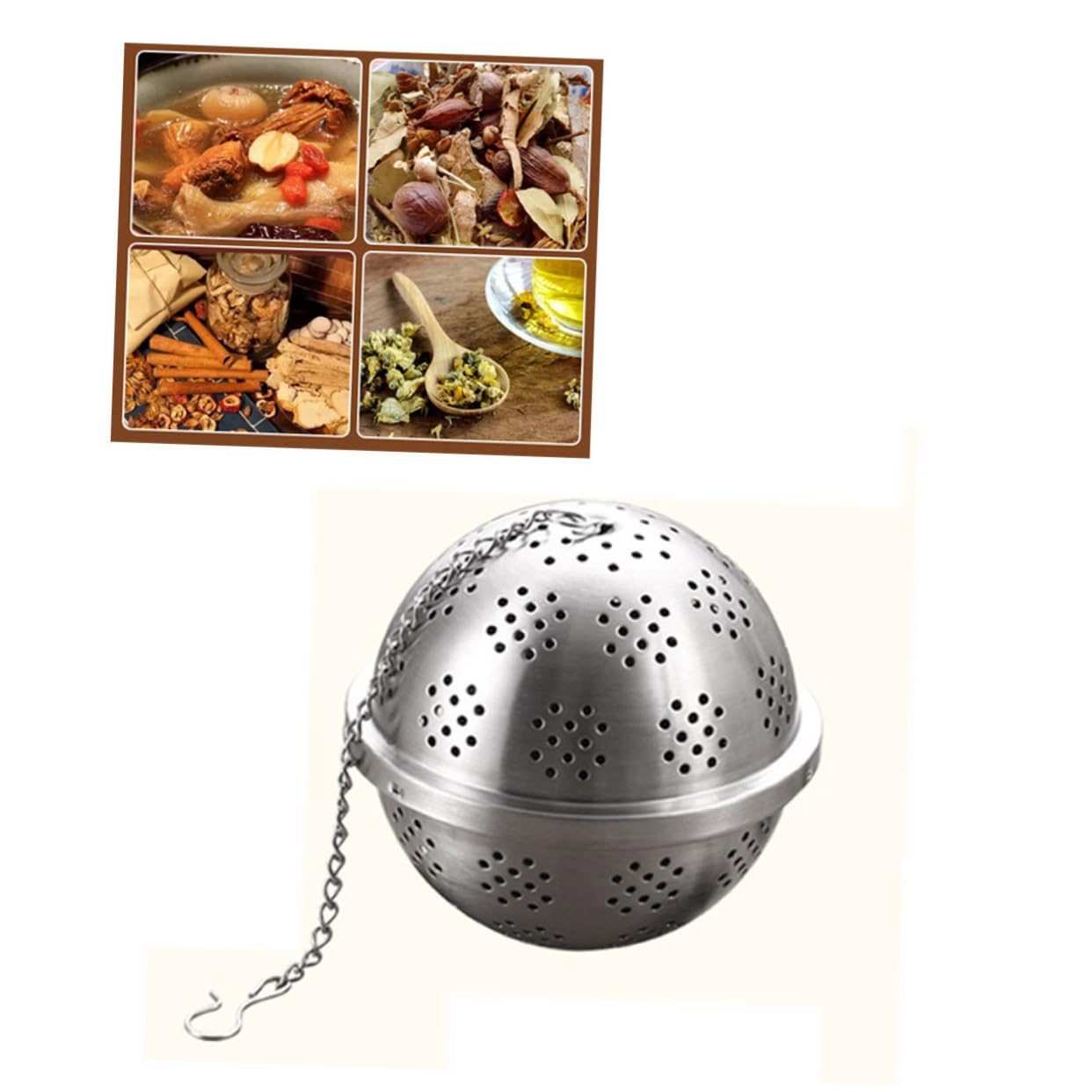 BIUDECO 304 Stainless Steel Mesh Tea Ball Strainer Infuser Tea Accessories Long Handle Easy to Use