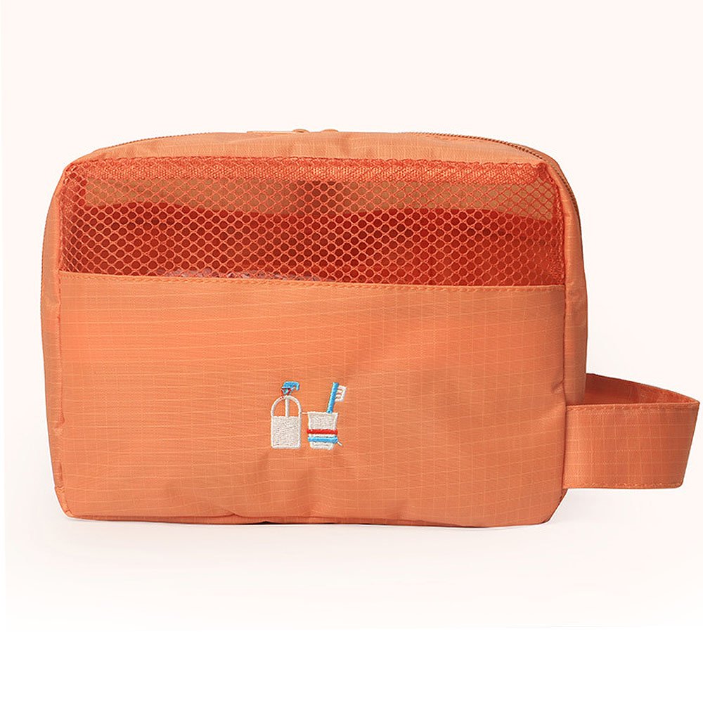 Hanging Toiletry Bag,Portable Travel Camping Bathroom Organizer Waterproof Cosmetic Makeup Shaving Bag Toiletry Kit for Men & Women with Sturdy Hook and Handle, Large Capacity Toilet bag, Orange