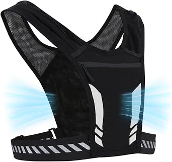 Ultralight Ventilative Running Vest for Women Men,Reflective Running Vest for Hiking Cycling Trail,Adjustable Waist