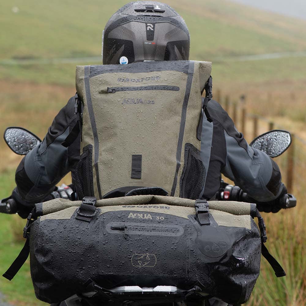Oxford Aqua T70 torba na motocykl czarny/szary wodoodporny bagaż rowerowy
