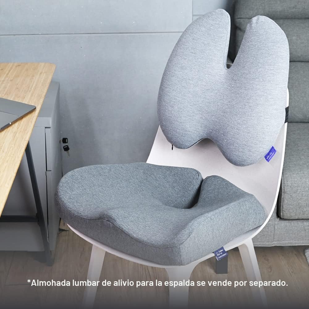 C Cushion Lab Cojín de Asiento Patentado para Alivio de presión para largas Horas sentadas en Silla de Oficina/hogar, automóvil, Silla de Ruedas, Espuma viscoelástica Extra densa para Cadera, coxis,