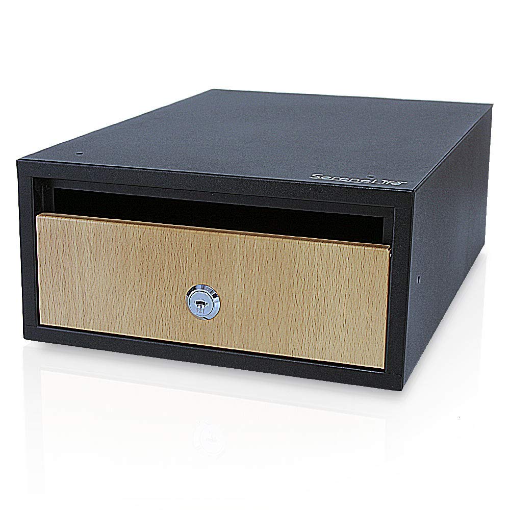 SereneLife Horizontal Mount Wall Locking Mailbox - Outdoor Modern Universal Mounted Mailbox - Galvanized 13.7X 9.8X 4.7 Large Capacity Home/Office Drop Slot with Secure Lock Key - SLSFE31 (Black)