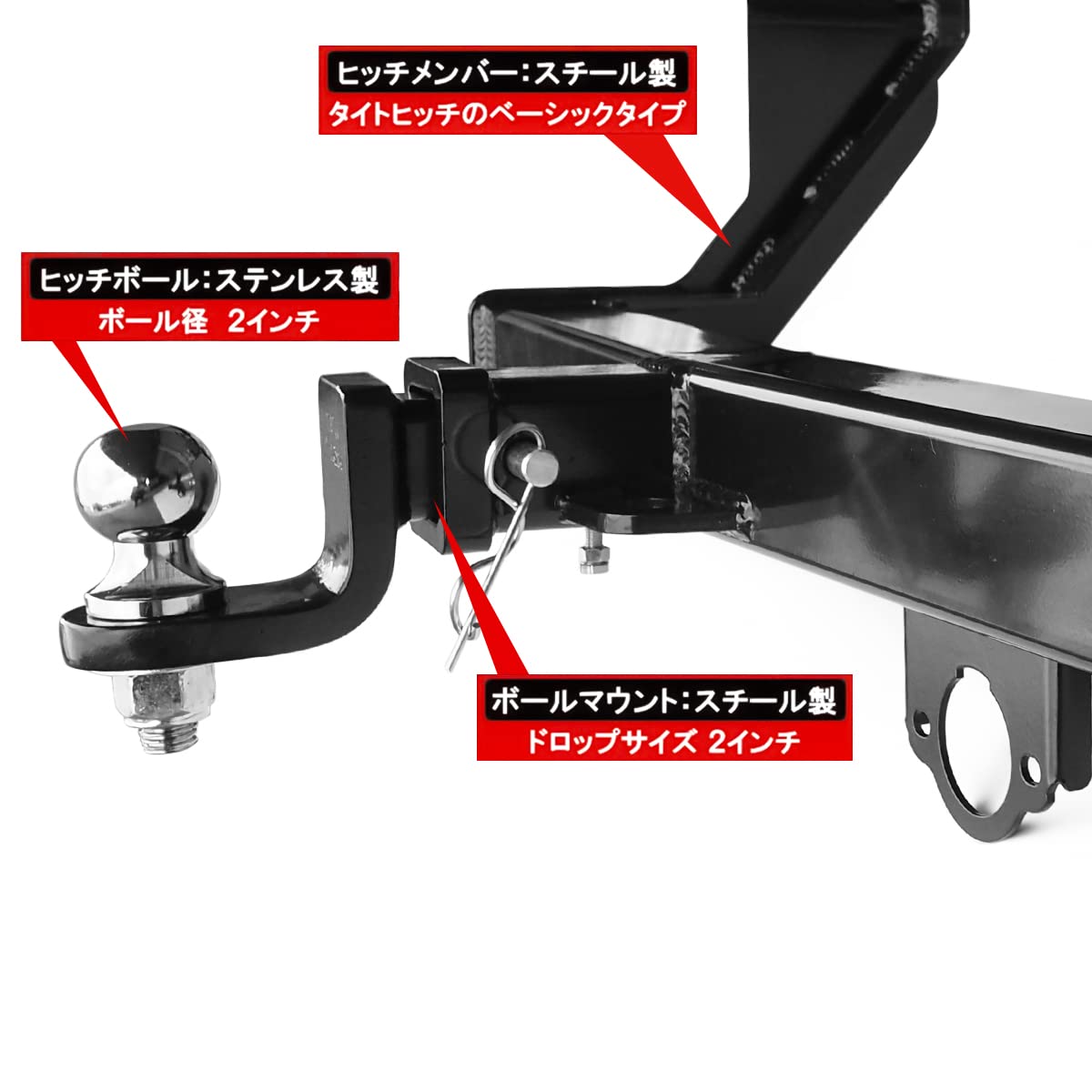 Amazon.co.jp: [ネクサスジャパン] ヒッチメンバー リアナンバー移設