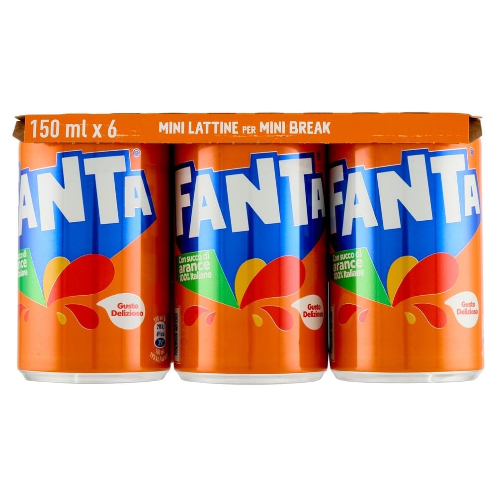 Italian Gourmet Orangenlimonade Mini Dosen 48 x 150 ml – Erfrischungsgetränk mit Orangensaft, ohne Koffein, Vorratspack für zu Hause & Büro