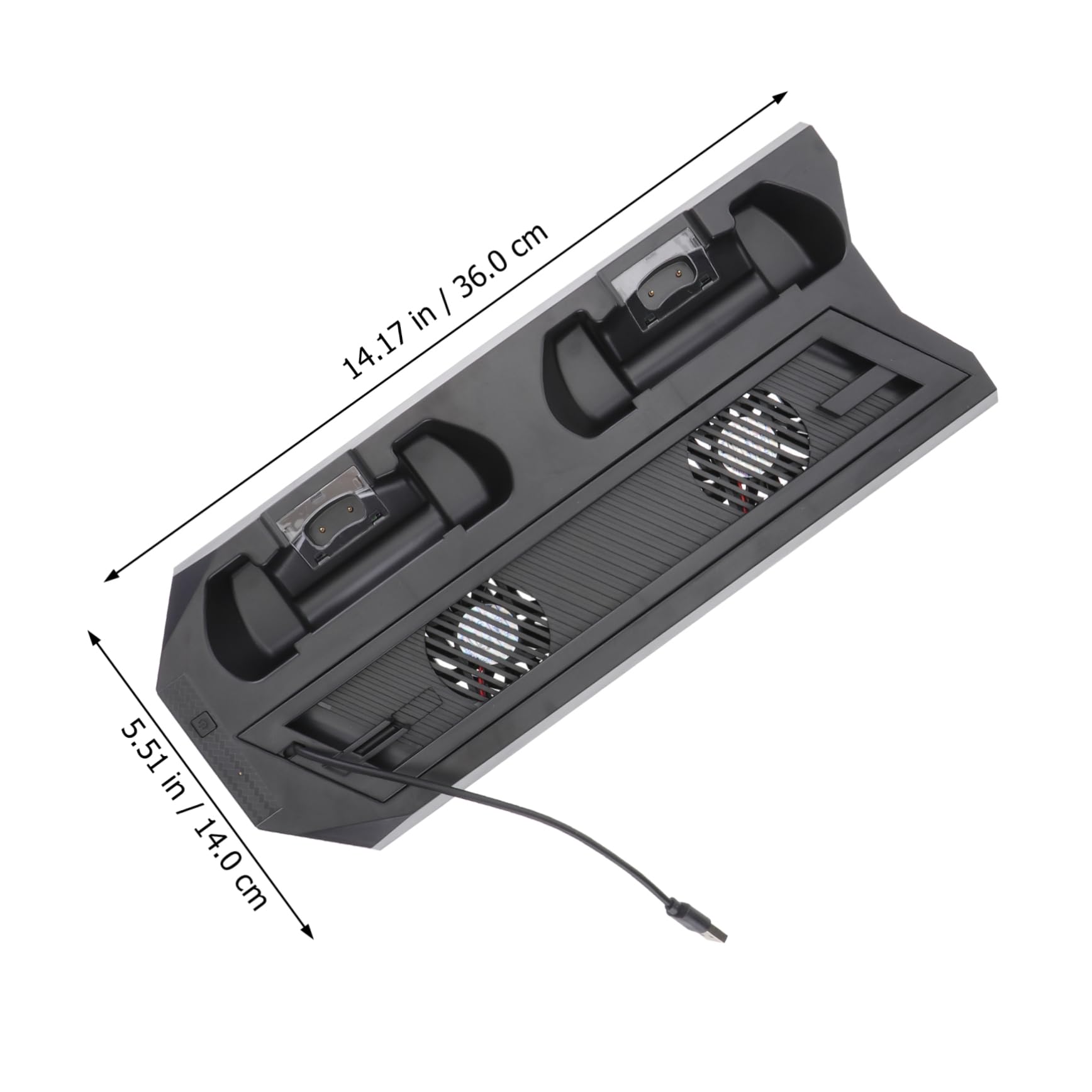 Supporto Verticale con Ventola per 4 Slim e 4 Pro Nero Abs | 2 Ventole Integrate, 2 Porte di Ricarica, 3 Porte USB Hub, per Mouse e Game Console